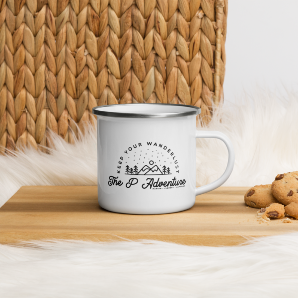 The P Adventure keep your wanderlust mug emailee