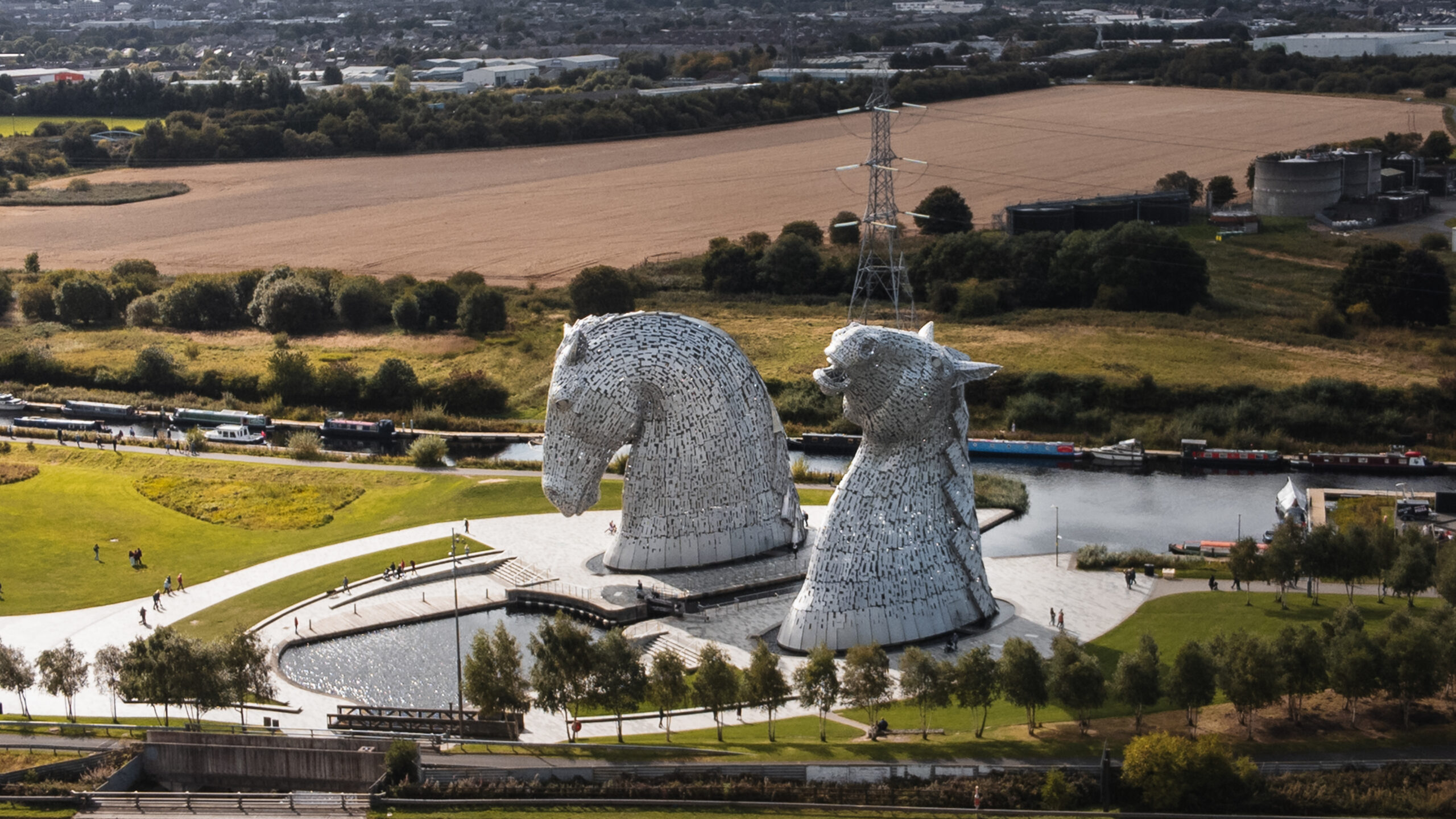 Photo des sculptures The Kelpies à Falkirk en Écosse
