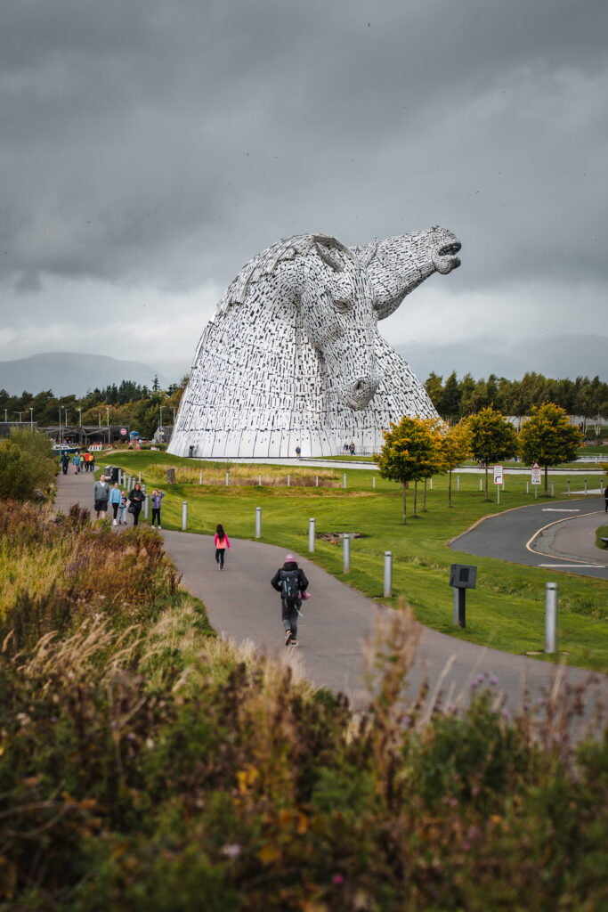 Photo des sculptures The Kelpies à Falkirk en Écosse