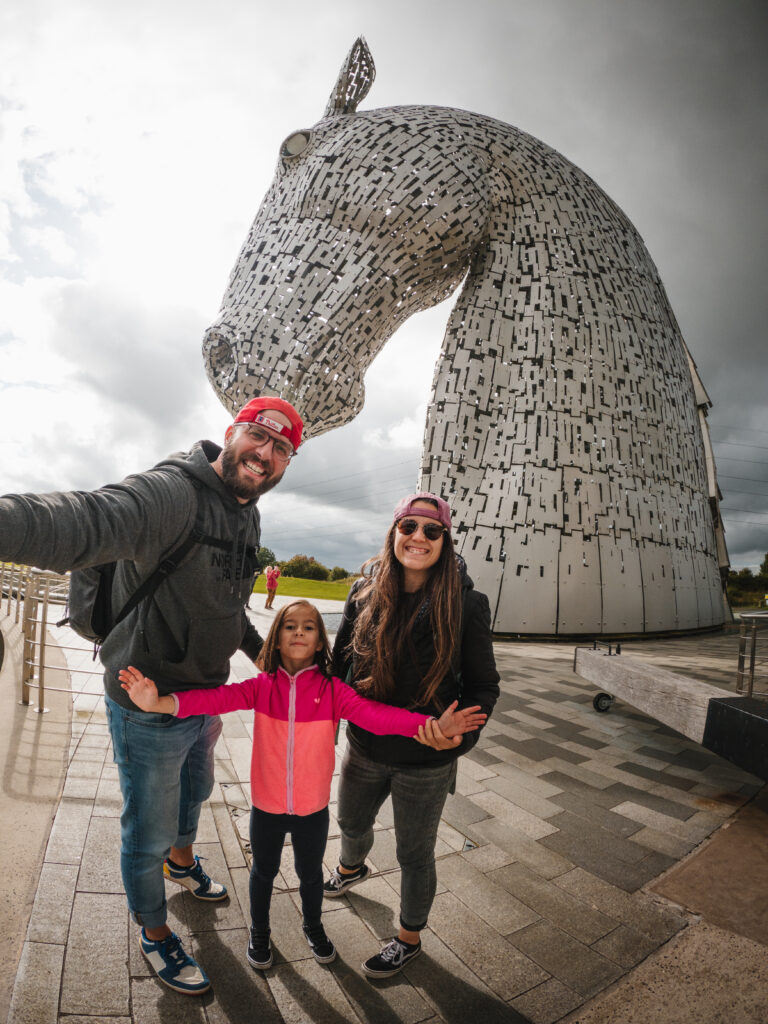 Photo des sculptures The Kelpies à Falkirk en Écosse